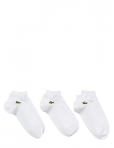 Lot de 3 paires de chaussettes basses Lacoste Ref 55568 Blanc Blanc -  Cdiscount Prêt-à-Porter